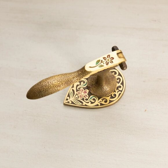 Brass Footed Nutcracker with Floral Designs - Picture 3 of 4